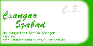 csongor szabad business card